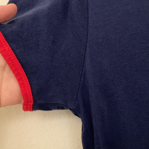 LuLaRoe Classic T - size XS - solid dark blue with red trim - Picture 4 of 5